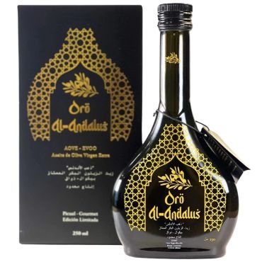 Oro Al-Andalus Arabesca Extra Virgin Olive Oil Early Harvest Cold Press From Spain Glass Bottle, 250 Ml
